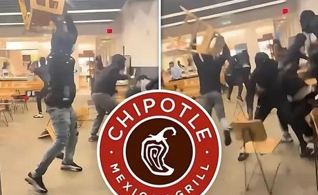 Massive Chair-Throwing Brawl Explodes Inside D.C. Chipotle Restaurant | WATCH