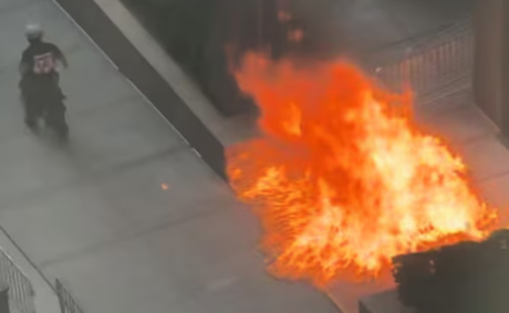 Man set fire outside ICE court, but that wasn’t the only thing on him