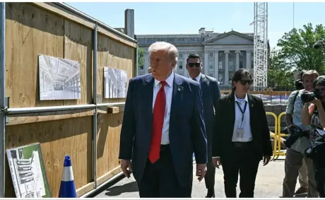 ‘Oh No’: Trump Moves Forward with Bizarre White House Renovations, Tries to Hide the Mess Just Weeks After His Six-Minute Stare Triggered a Tense Secret Service Exchange