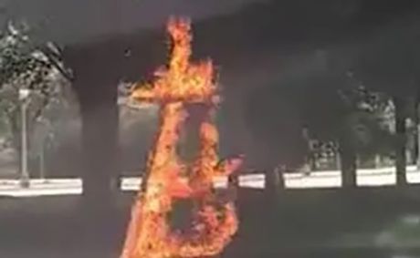 Man who burned cross in Chicago park charged with hate crime