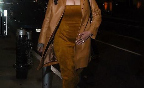 Head-To-Toe Mustard: Rihanna Masters Monochrome Again In Alaïa Velvet Dress And Camel Leather Coat At Tribeca Festival 2026