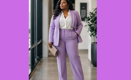Lavender suit energy plus size fashion claims its space