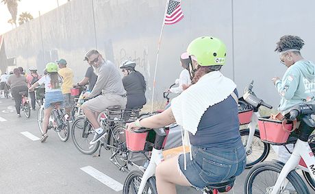 Bike riders gather for ride along Slauson Rail to Rail Trail