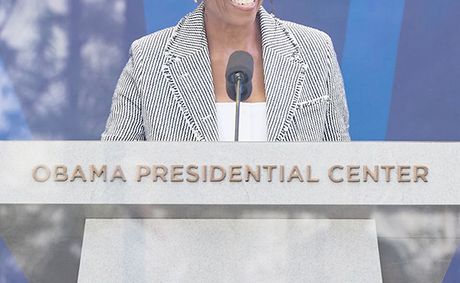 Obama Center opens with a call to defend democracy
